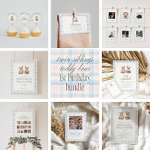 Twin Siblings Beary First Birthday Collection
