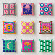 Dopamine Aesthetic Maximalist Throw Pillow Set 8