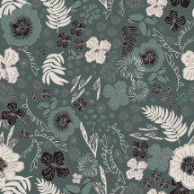 Tropical Christmas - Farmhouse Green White Floral