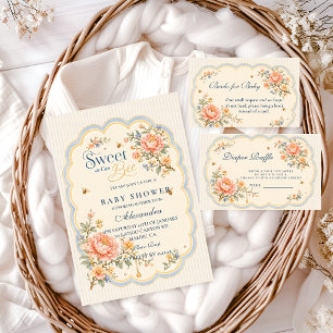 Grandmillennial Sweet Bee Diaper Raffle Enclosure Card