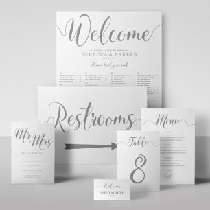 Silver Wedding Invitations Mr & Mrs
