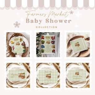 Green Farmers Market Baby Shower Invitation