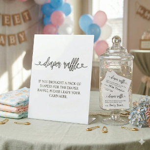 Diaper Raffle Tickets Minimalist Baby Shower Enclosure Card