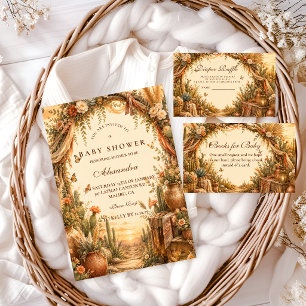Rustic Cactus Boho Baby Shower Invitation