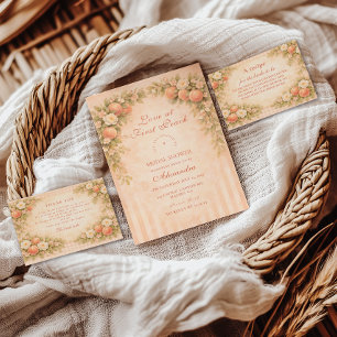 Peach & Petals Elegance Bridal Shower Invitation