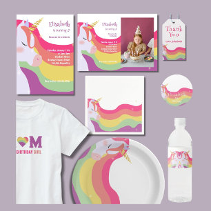 Magical Vibrant Rainbow Unicorn Birthday Invitation