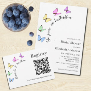 He Gives Me Butterflies Bridal Shower Enclosure Card