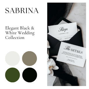 Black & White Wedding Website Enclosure Card