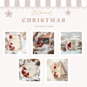 Photo Red Amaryllis Rustic Christmas Holiday Card