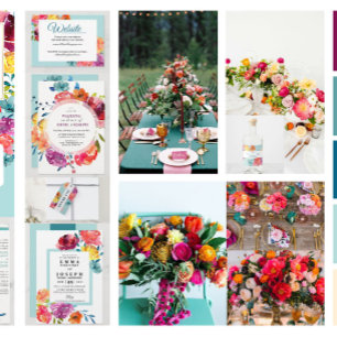 Bright Summer colourful classic floral Wedding I  Invitation
