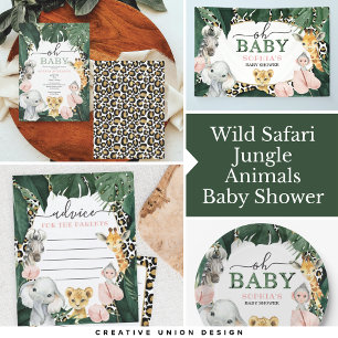 Wild Safari Jungle Animals Baby Shower Paper Plate