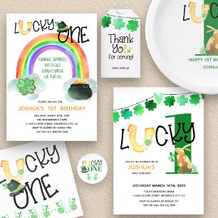 Lucky One First Birthday Shamrock Invitation