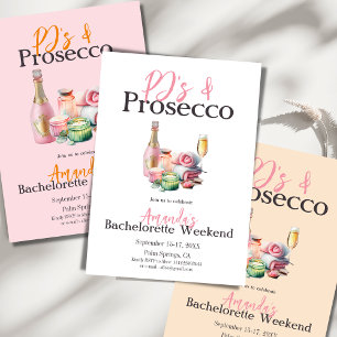 Pyjamas Prosecco Spa Bachelorette Party Itinerary Invitation