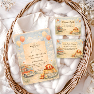 Fire Truck Firefighter Baby Shower Napkin