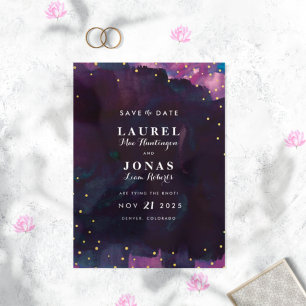Abstract Modern Black Watercolor Wedding Invitation