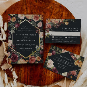Rustic Bloom Watercolor Floral Wedding Meal Choice RSVP Card