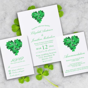 Lucky In Love Wedding RSVP Card