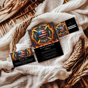 Photo Firefighter Themed Senior Graduation Announcement