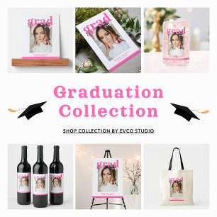 Photo Graduation Party Elegant Modern Script Can Glass