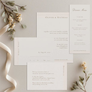 Champagne Gold Modern Minimalist Elegant Wedding Invitation