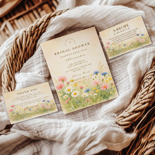 Watercolor Wildflower Meadow Bridal Shower Invitation