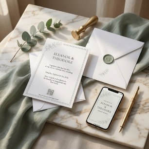 Sage Green Minimalist Wedding Thank You Card