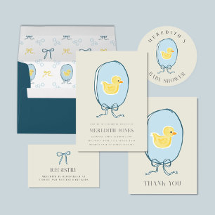 Cute Meets Elegant Rubber Ducky Ribbon Bow Wrapping Paper
