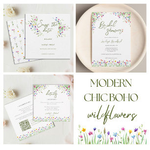 Elegant Boho wildflowers Return Address Wedding Envelope