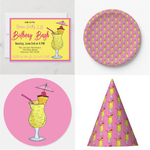 Piña Colada Puerto Rican Pineapple Cocktail Party Napkin