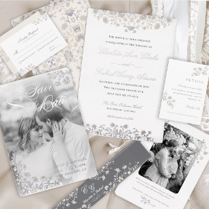 Elegant Floral Vintage Victorian Save the Date