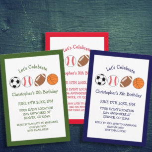 Sports Boy Birthday Invitation