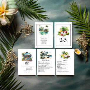 Watercolor Caribbean Destination Wedding Invitation