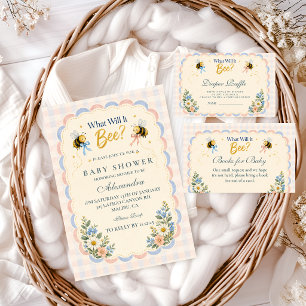 Custom Gingham What Will It Bee Invitation