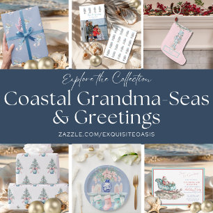 Santa’s Chinoiserie Sleigh on the Beach Invitation