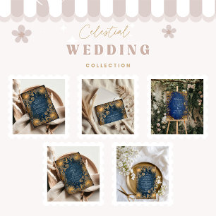 Royal Blue Celestial Wedding Invitation
