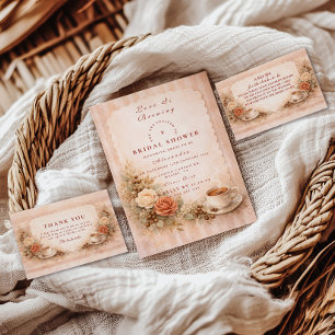 Cozy Cafe Romance Bridal Shower Napkin