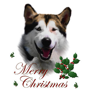 Alaskan Malamute Christmas Gifts Holiday Card