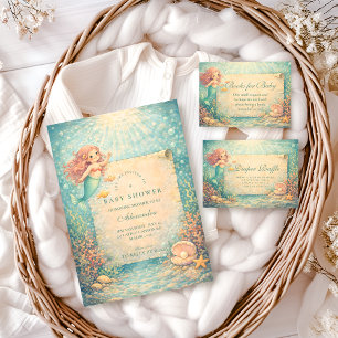 Sunlit Mermaid Reef Baby Shower Invitation