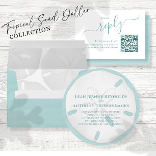 Elegant Watercolor Beach Sand Dollar Photo Website Enclosure Card