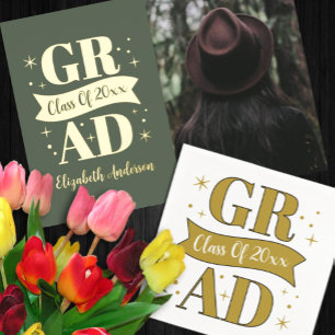 Gold & White Graduation Announcement