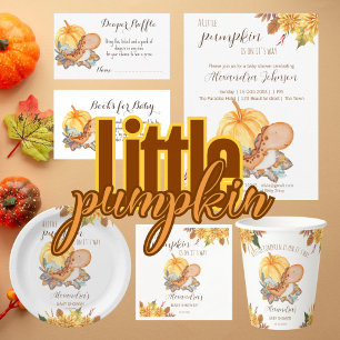 Little pumpkin fall baby shower diaper raffle enclosure card