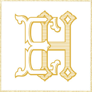 HE Monogram or EH Monogram Wedding Invitations