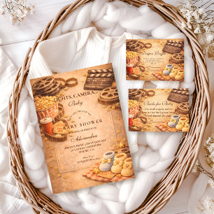 Cozy Movie Night Baby Shower Diapper Raffle Enclosure Card