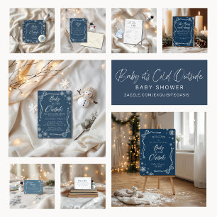 Winter Bow Blue What's In your Purse? Game Invitation