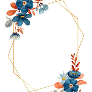 Terracotta Navy Blue Gold Floral Wedding Shower  Invitation