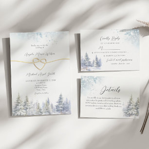 Pine Trees Winter Wedding Invitation