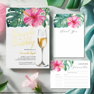 Brunch and Bubbly Bridal Shower Invitations Pink