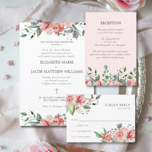 Elizabeth Two Shall Become One Christian Wedding Invitation