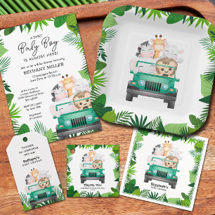 Jungle Animals Safari Baby Shower Invitation