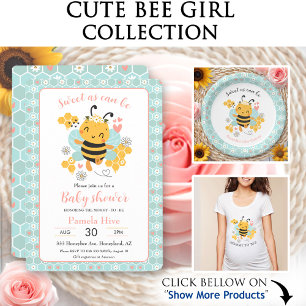 Sweet as Can Bee Baby Girl Baby Shower Napkin